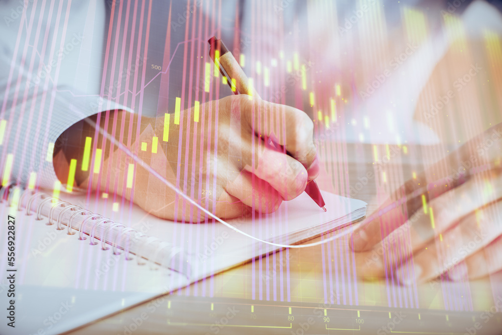 custom made wallpaper toronto digitalMulti exposure of man planing investment with stock market forex chart.