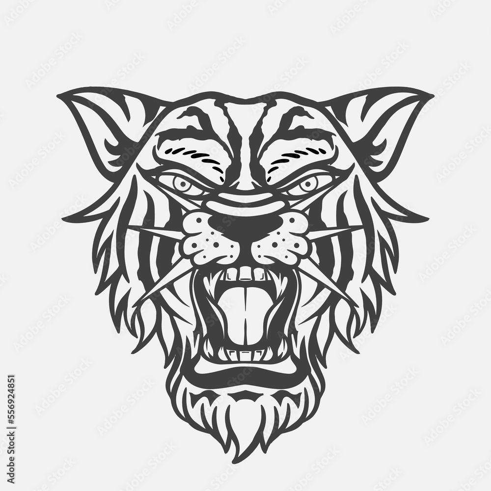 Very beautiful tiger illustrations with vector format and using cartoon design style for all your graphic needs