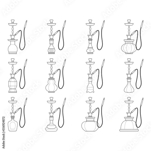 hookah icon set