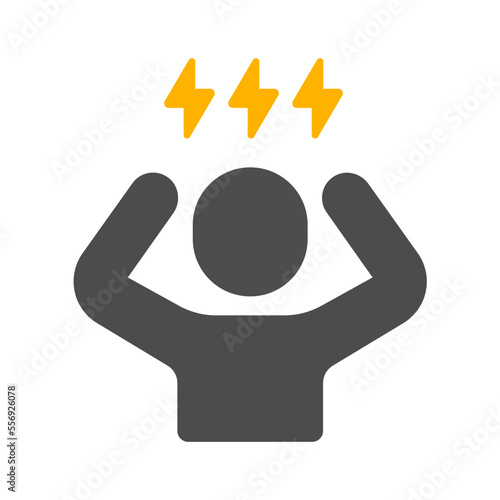 Stress, frustration, anger vector icon illustration