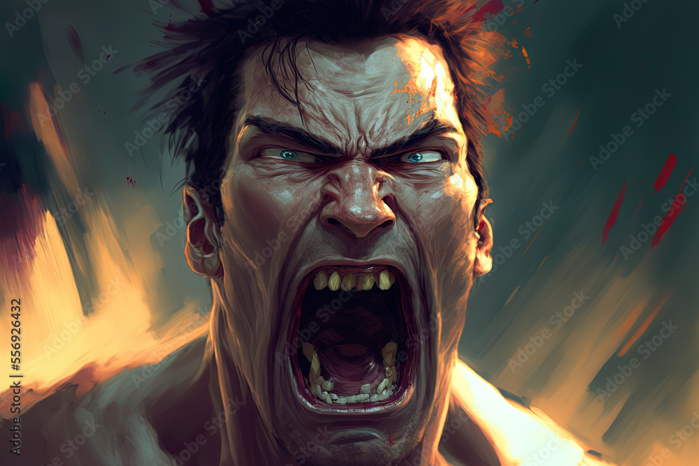 aggressively yelling and looked furious. Generative AI aggressively yelling and looked furious. Generative AI