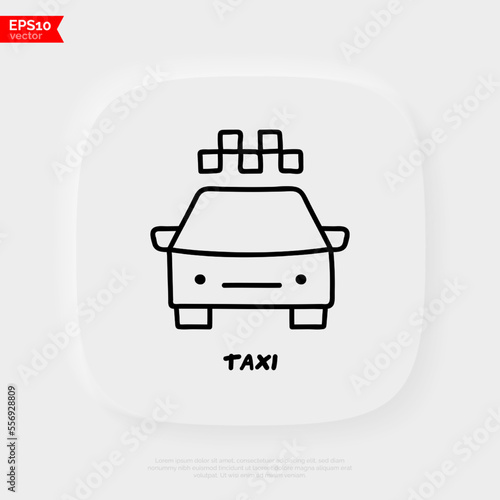 Taxi doodle icon. Transport. Car booking. Vector illustration.