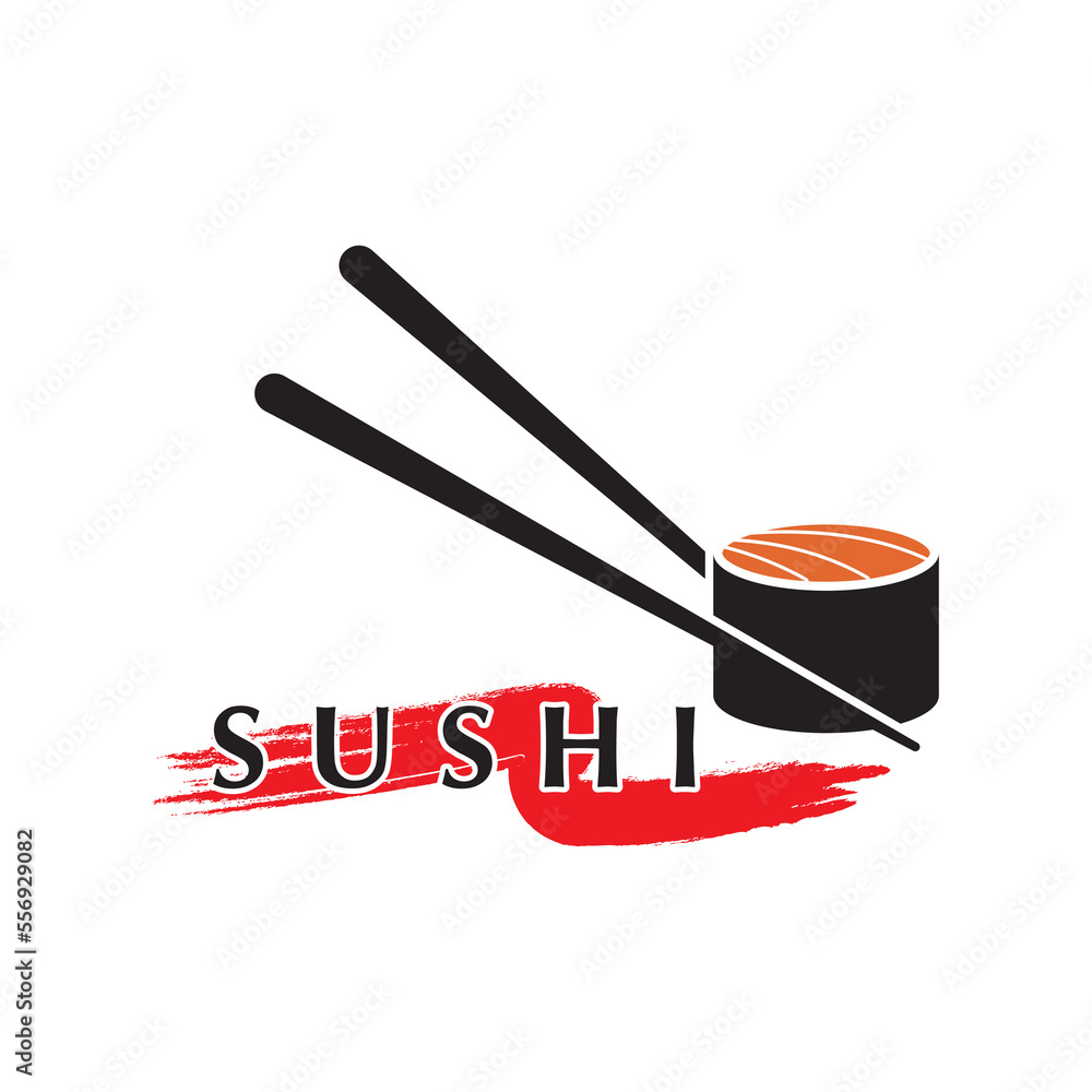 sushi logo vector with slogan template sushi logo vector with slogan template