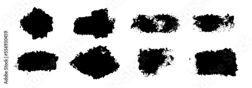 Splash grunge ink brush collection bundle elements. Stroke rough element vector illustration.
