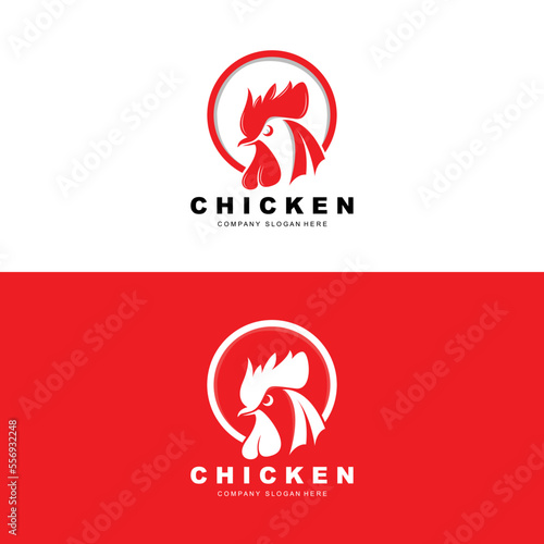 Chicken Logo, Farm Animal Vector, Design For Chicken Farm, Fried Chicken Restaurant, Cafe