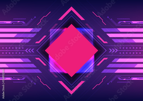 Abstract background hitech design. Digital communication technology futuristic interface. Innovative led light computer button