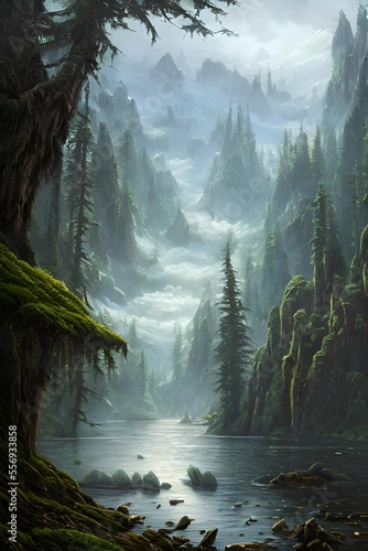 Fantasy forest landscape