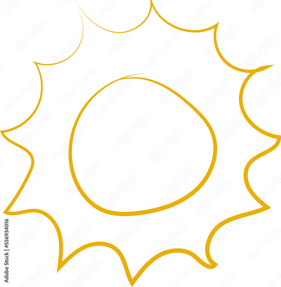 Cute doodle sun. Hand drawn vector illustration. Sketch sun, Hand drawn sunshine symbols Cute doodle sun. Hand drawn vector illustration. Sketch sun, Hand drawn sunshine symbols