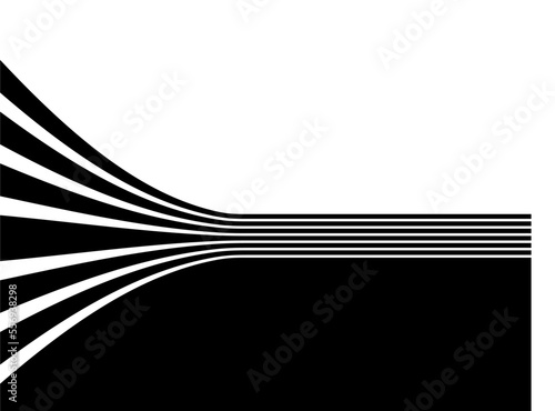 Transition from black to white in retro style from parallel lines. With place for text. For printing, interior design, web, textiles. Vector background.