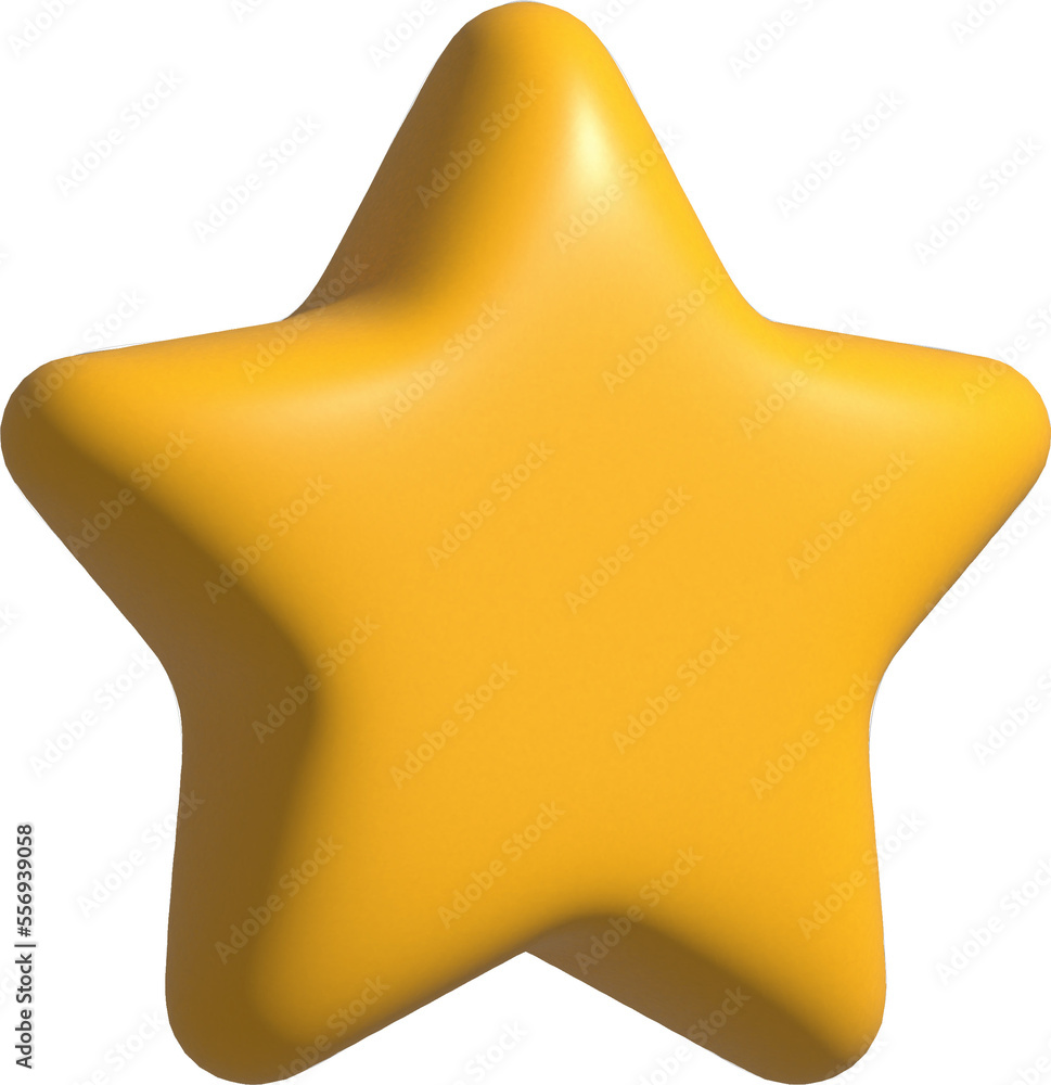 3D Star icon isolated on background, Customer rating feedback concept 3d rendering