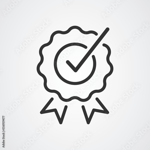 Award icon outline. Medal outline icon. Certificate symbol. Vector stock illustration.