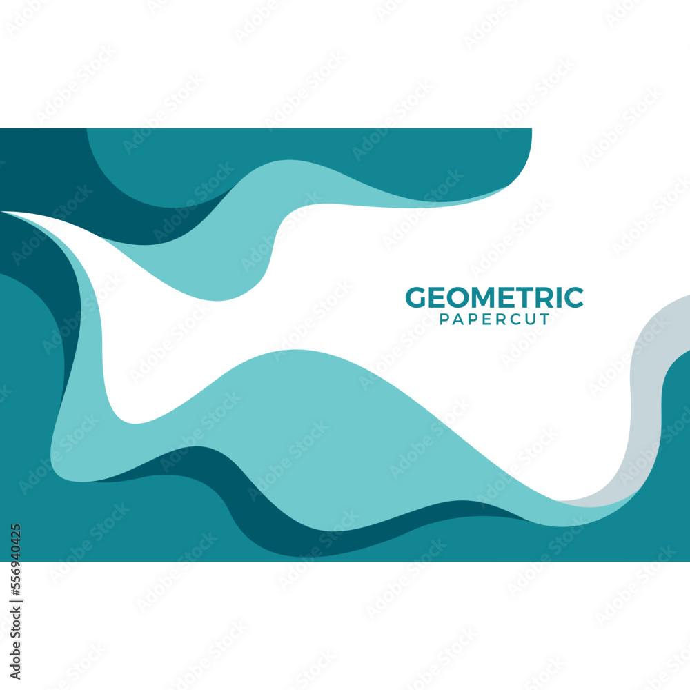 Geometric Papercut Background. Wave Abstract Vector