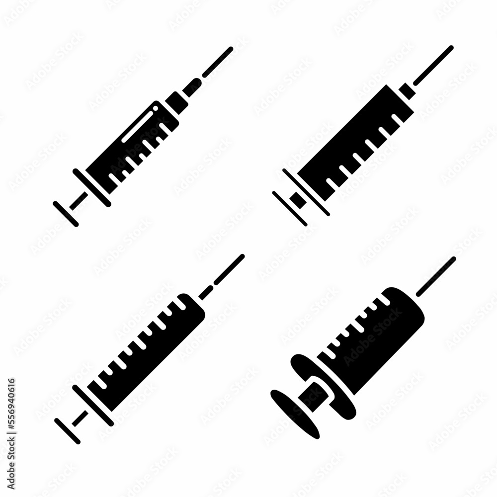 Black white illustration of syringe icon. Stock vector. Black white illustration of syringe icon. Stock vector.