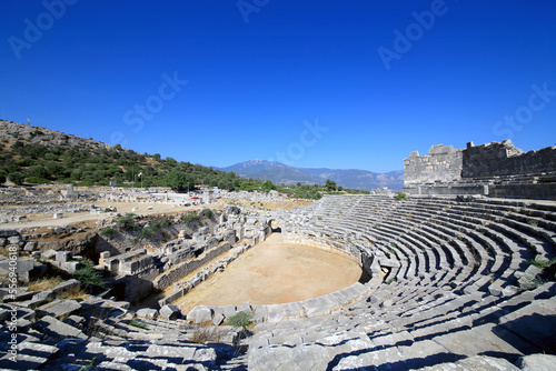 View of the ancient city of Xanthos. Xanthos is an ancient city located in the village of Kınık in Kaş, Antalya city center.