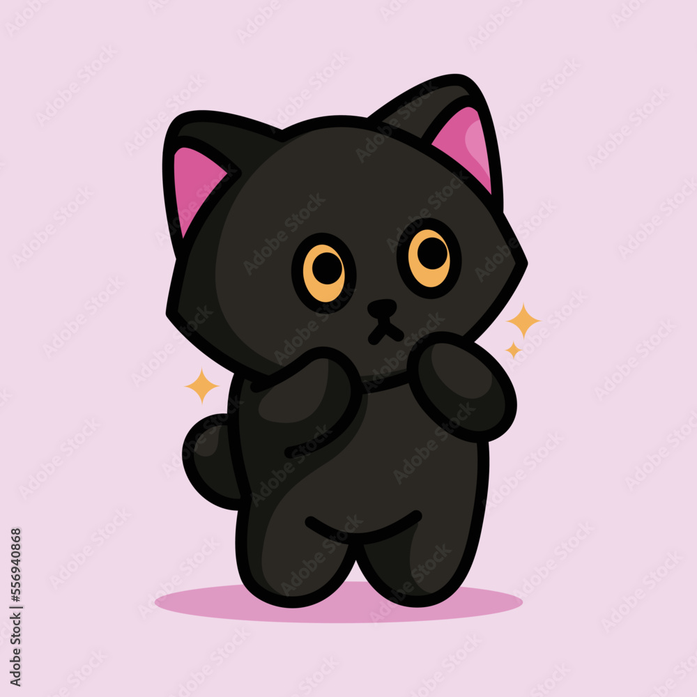 cute black cat is doing adorable pose cute black cat is doing adorable pose