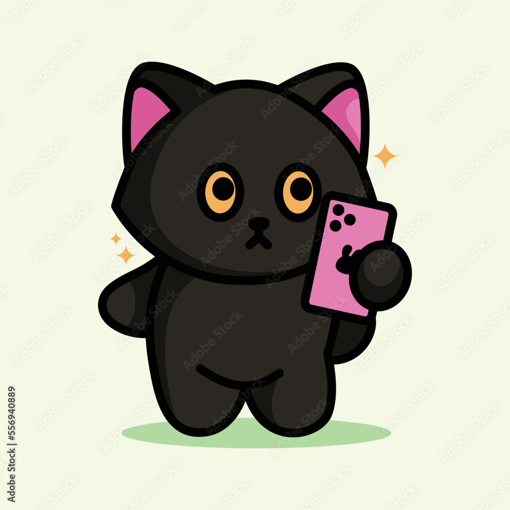 cute black cat is doing adorable pose cute black cat is doing adorable pose
