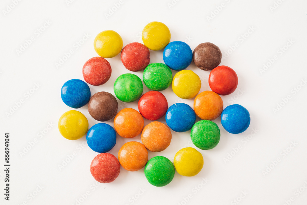 Colorful chocolate candies isolated on white background Colorful chocolate candies isolated on white background