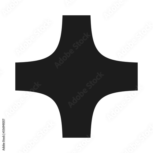 Squircle Corner Star Cross Silhouette Icon