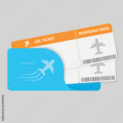 Modern airline travel boarding pass two tickets. © tartumedia