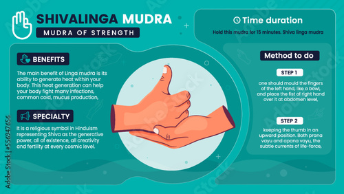 Exploring the benefits, characteristics and working of Shivalinga Mudra-Vector illustration design