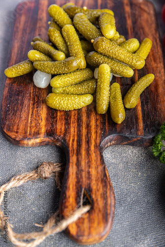 salt gherkin cucumbers pickled cucumber vegetable meal food snack on the table copy space food background top view