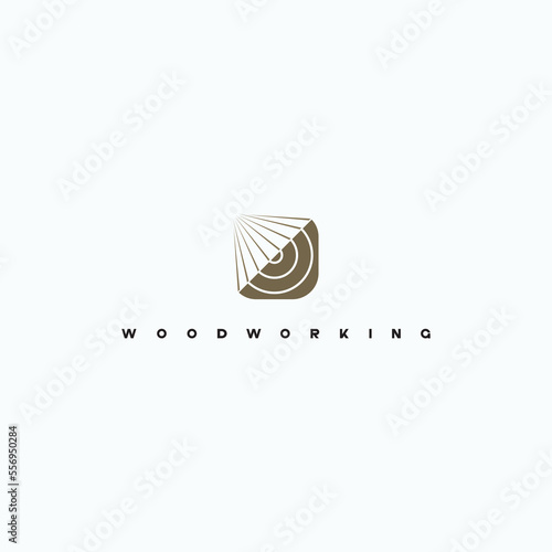 
illustration consisting of an image of a cut piece of wood and metal as a symbol or logo