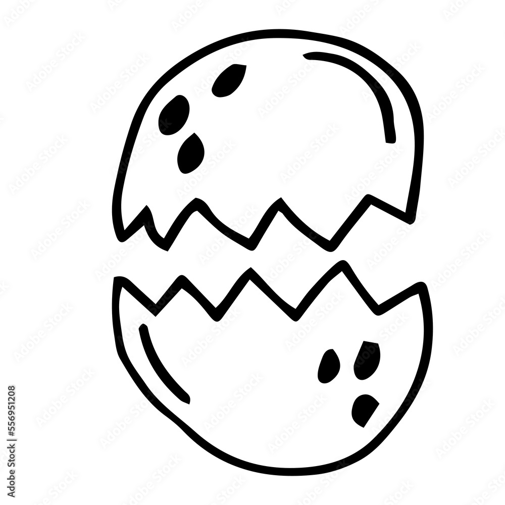 Broken egg Vector Outline Icon Isolated On White Background Broken egg Vector Outline Icon Isolated On White Background