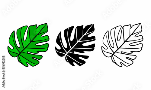 Leaf icon illustration template. Stock vector.