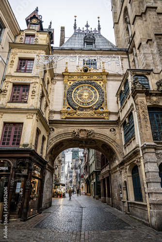 City astronomical clock in Rouen, France 