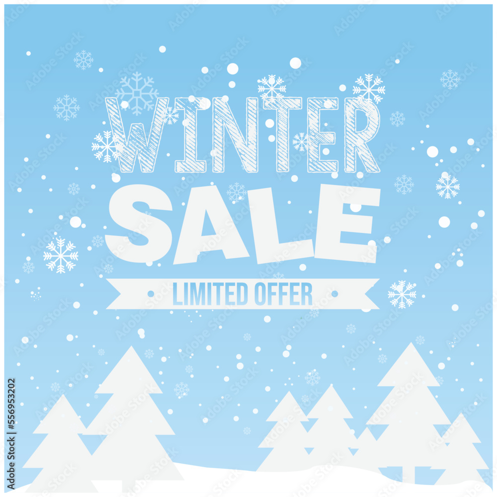 Winter sale poster design