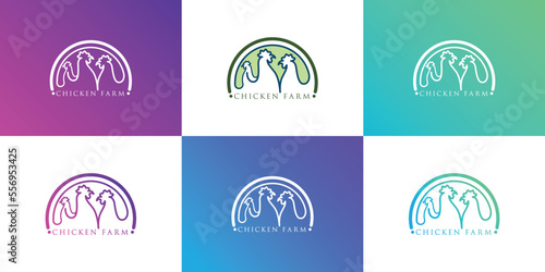 chicken farm logo design inspiration. Simple and unique logo design