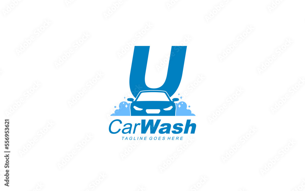 U logo carwash for identity. car template vector illustration for your brand. U logo carwash for identity. car template vector illustration for your brand.