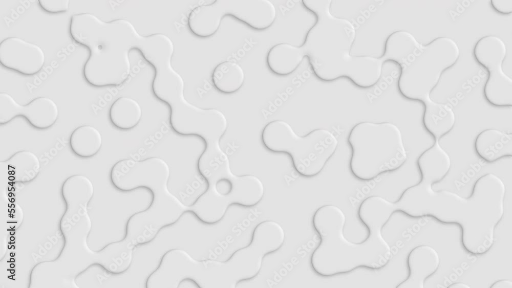 Smooth fractal noise metaballs on the surface. Bright, milky motion background. Seamless loop. Smooth fractal noise metaballs on the surface. Bright, milky motion background. Seamless loop.