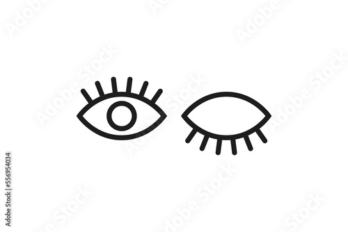 Minimal Awesome Trendy Eye Visible Or Invisible Icon Design Template On White Background