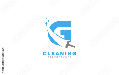G logo cleaning services for branding company. Housework template vector illustration for your brand.