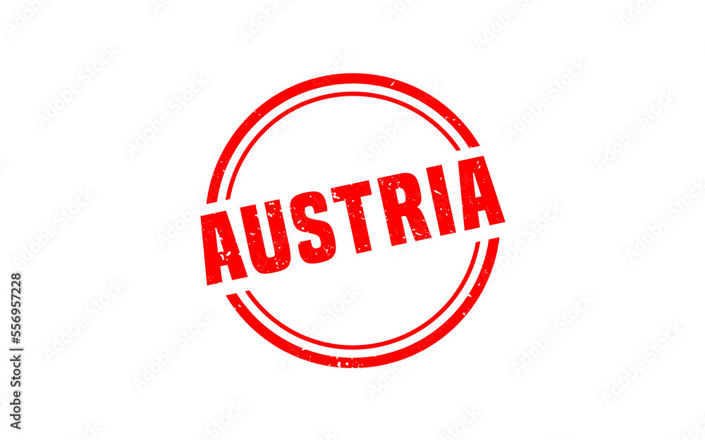 AUSTRIA stamp rubber with grunge style on white background
