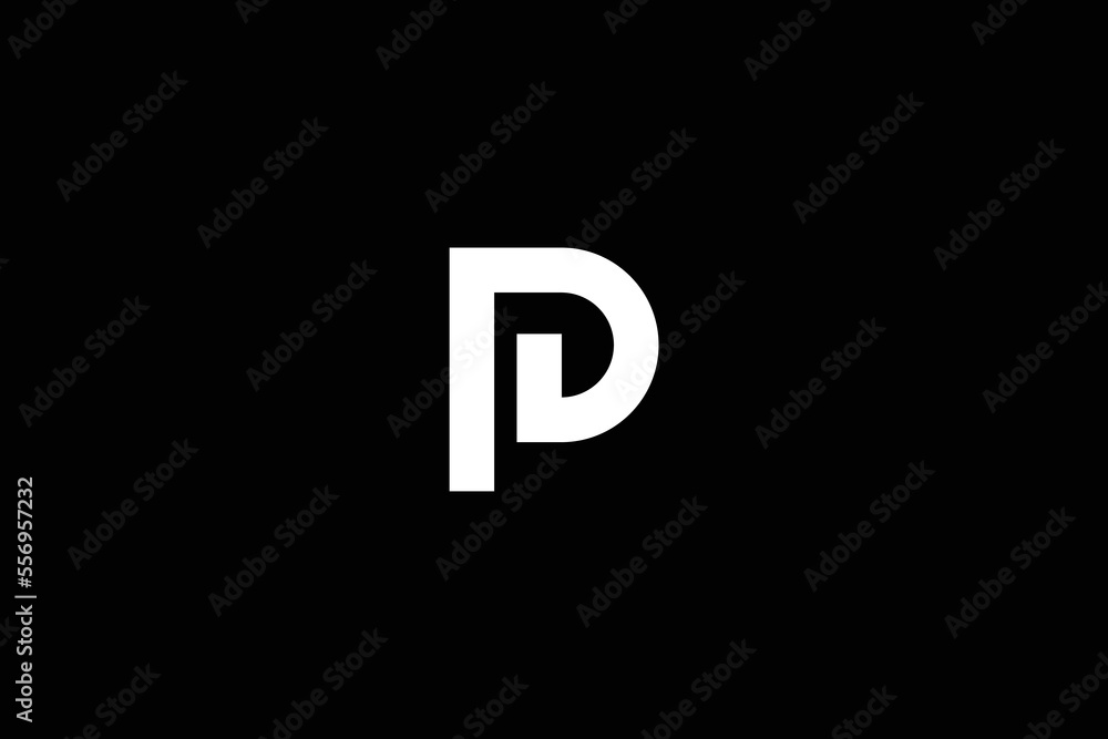 Minimal Awesome Trendy Professional Letter D P Logo Design Template On Black Background Minimal Awesome Trendy Professional Letter D P Logo Design Template On Black Background