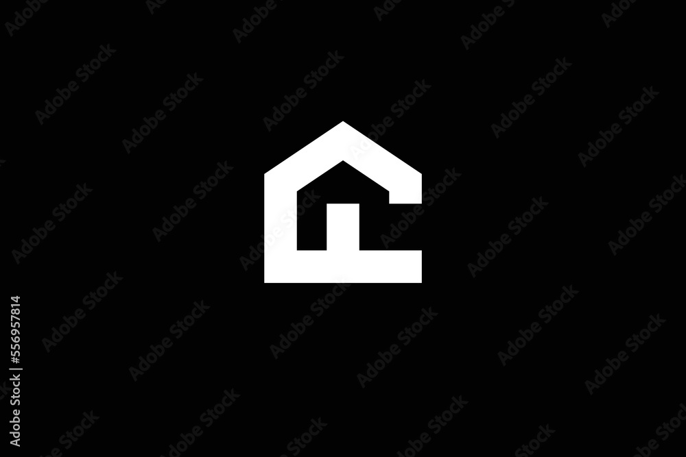 Minimal Awesome Trendy Professional Letter F Home Logo Design Template On Black Background Minimal Awesome Trendy Professional Letter F Home Logo Design Template On Black Background