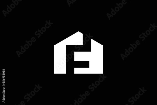 Minimal Awesome Trendy Professional Letter F Or FF Home Logo Design Template On Black Background
