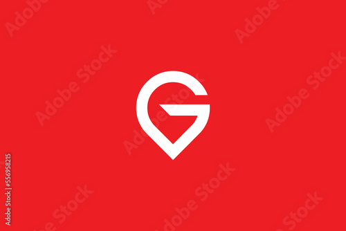 Minimal Awesome Trendy Professional Letter G Location Icon Logo Design Template On Red Background