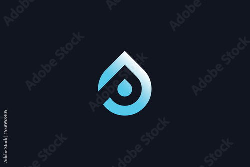 Minimal Awesome Trendy Professional Letter P Water Drop Logo Design Template On Black Background