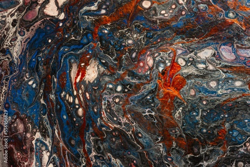 Color paint- acrylic fluid art. Exotic marble texture- abstract background