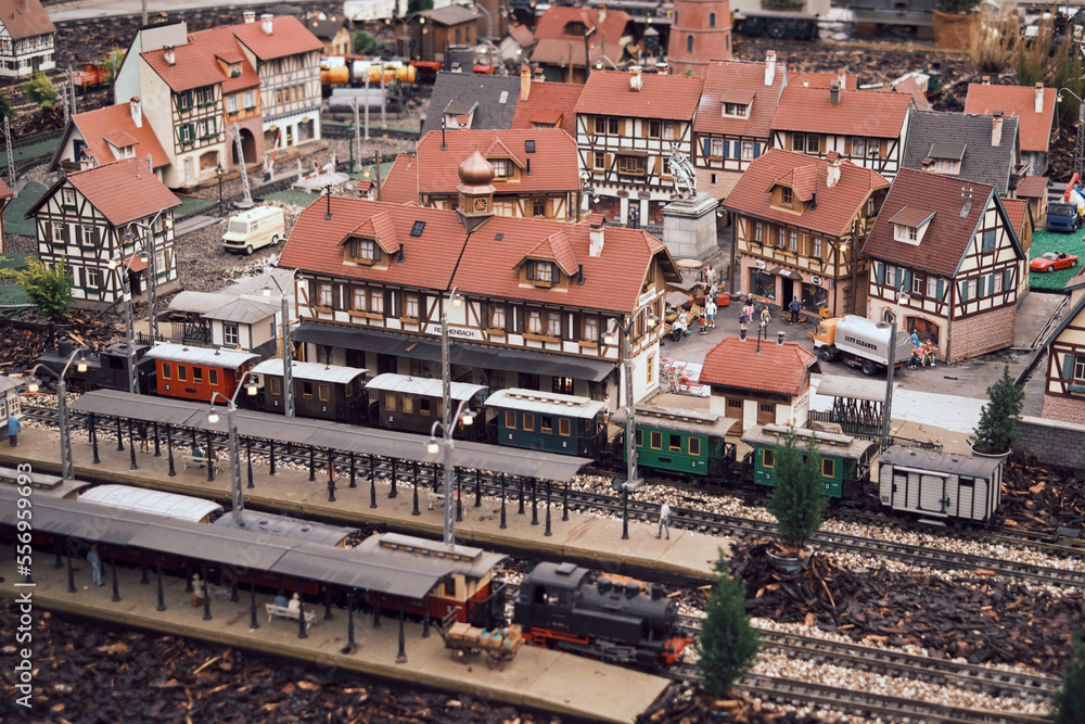 Small scale model of an old German town