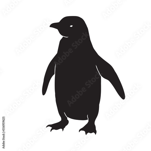 Silhouette of realistic pelican in isolate on a white background. Vector illustration