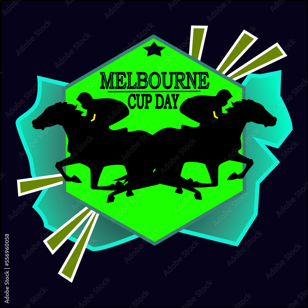 Melbourne Cup Day typography logo, Vector illustration. The Melbourne