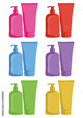 set of cosmetic products set of cosmetic bottles