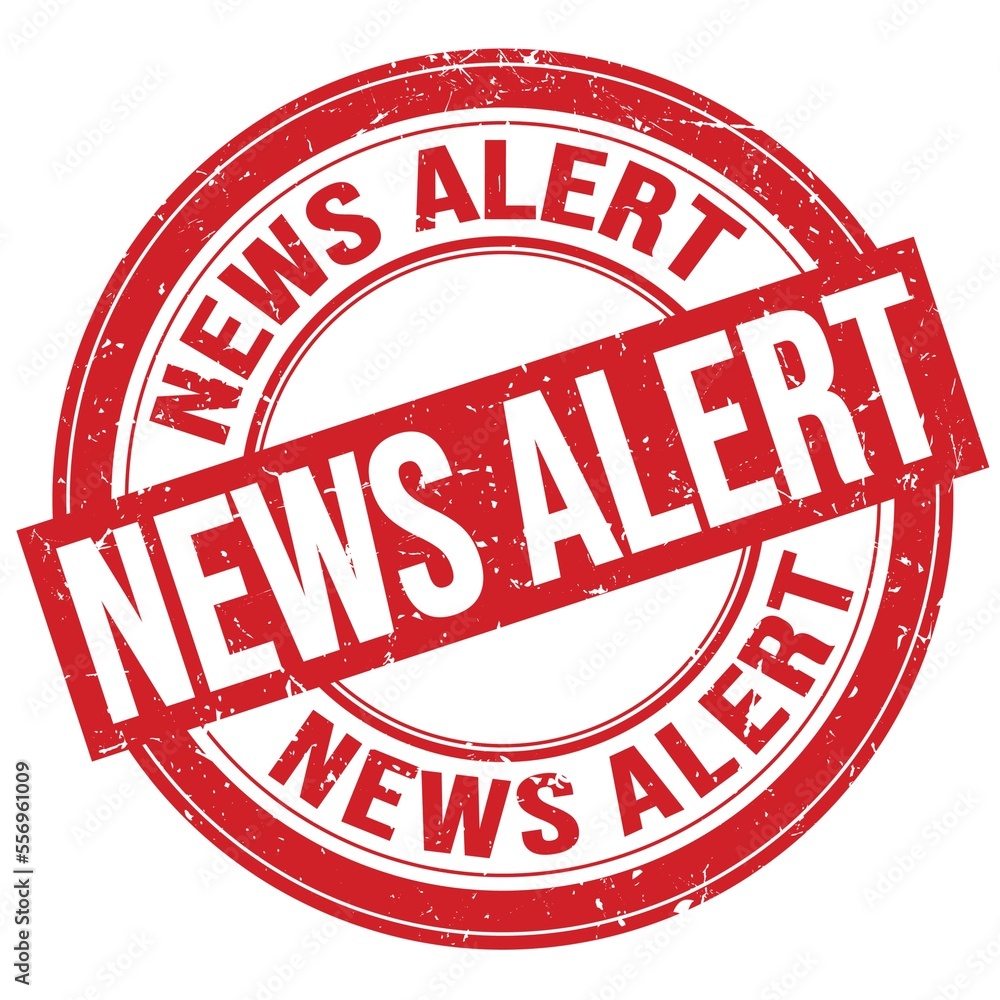 NEWS ALERT text written on red round stamp sign NEWS ALERT text written on red round stamp sign