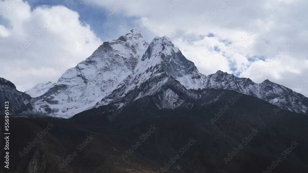 Ama Dablam mountain landscape at the Everest Base Camp trek in the Himalaya, Nepal. Himalaya landscape and mountain views. Ama Dablam mountain landscape at the Everest Base Camp trek in the Himalaya, Nepal. Himalaya landscape and mountain views.