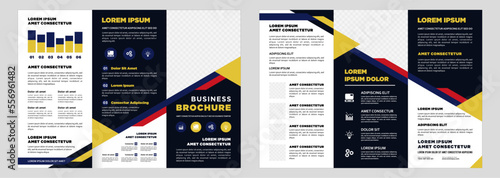 Minimalist business digital marketing trifold brochure template