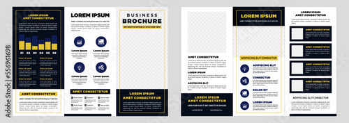 Minimalist business digital marketing trifold brochure template